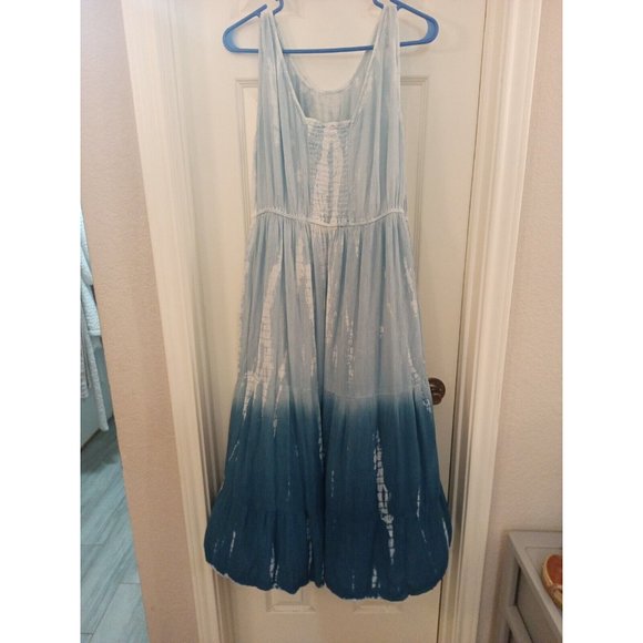 Women's Kaktus Ombre Blue/White Drop Waist Maxi Tank Dress Size Medium - Picture 4 of 8